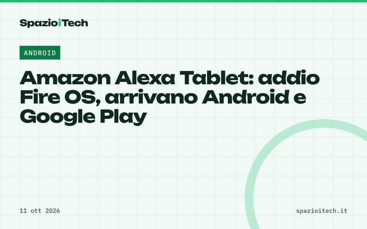 Amazon Alexa Tablet: addio Fire OS, arrivano Android e Google Play