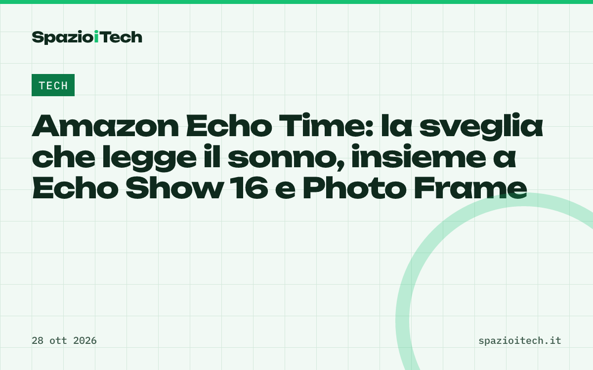 Amazon Echo Time: la sveglia che legge il sonno, insieme a Echo Show 16 e Photo Frame