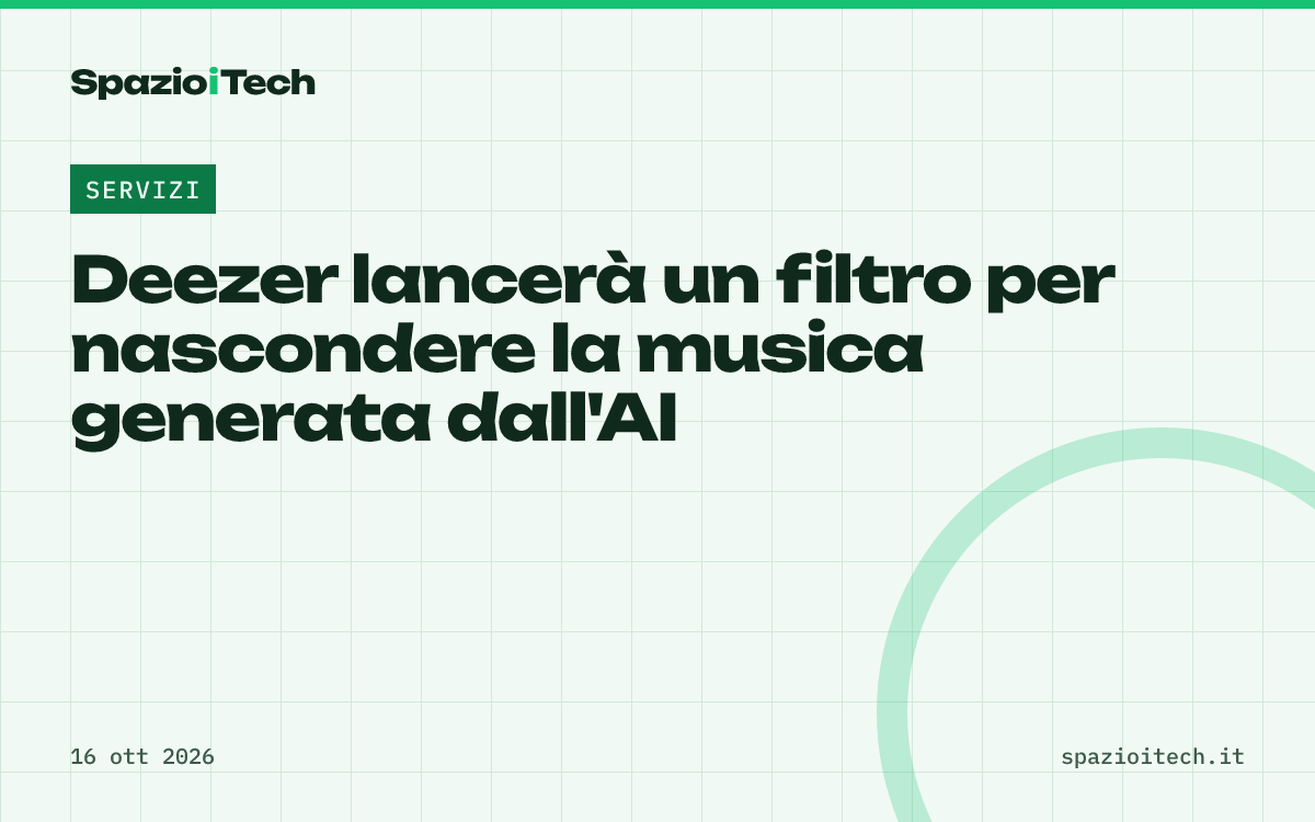 Deezer lancerà un filtro per nascondere la musica generata dall'AI