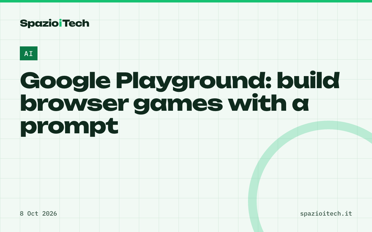 Google Playground: build browser games with a prompt
