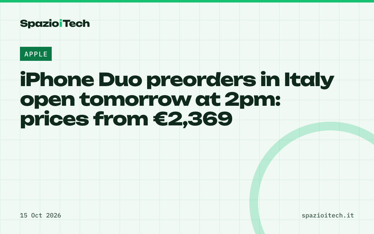 iPhone Duo preorders in Italy open tomorrow at 2pm: prices from €2,369