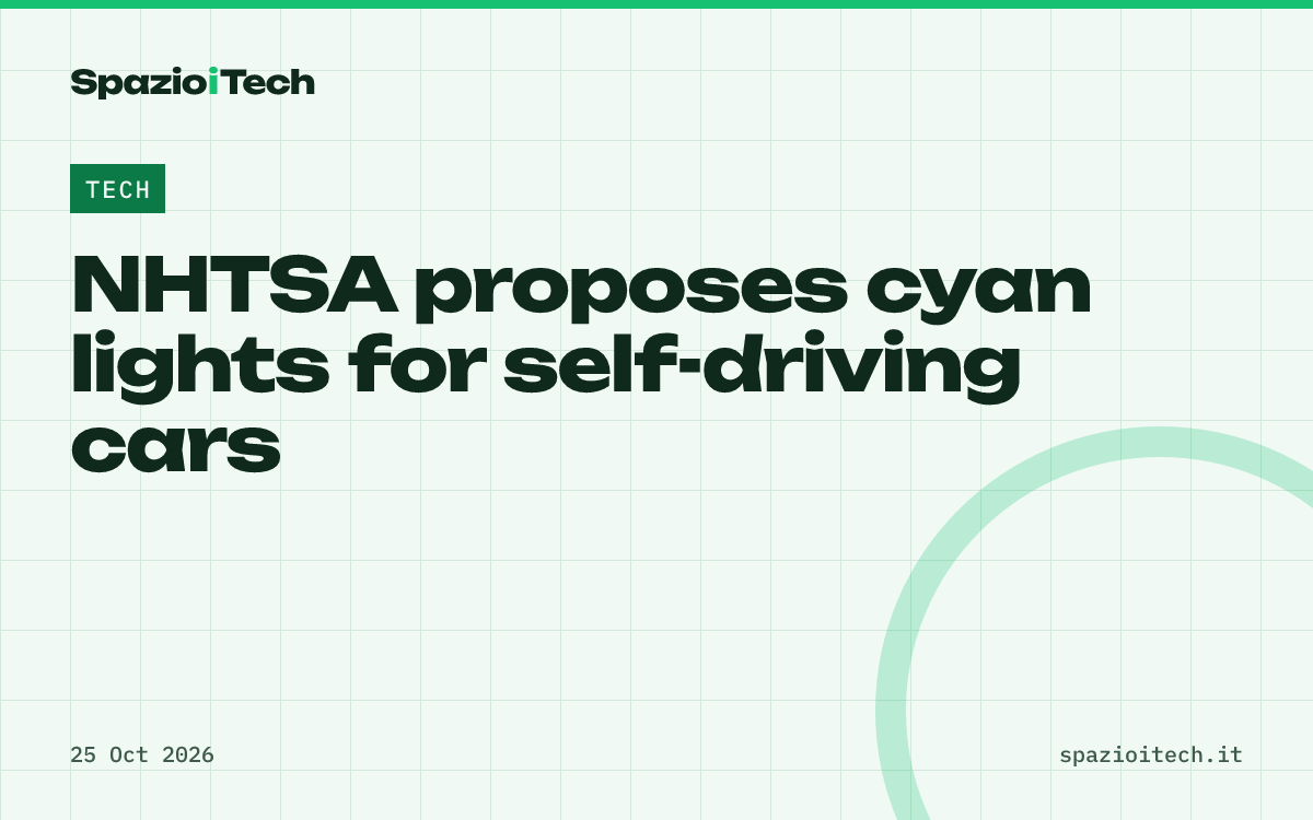 NHTSA proposes cyan lights for self-driving cars