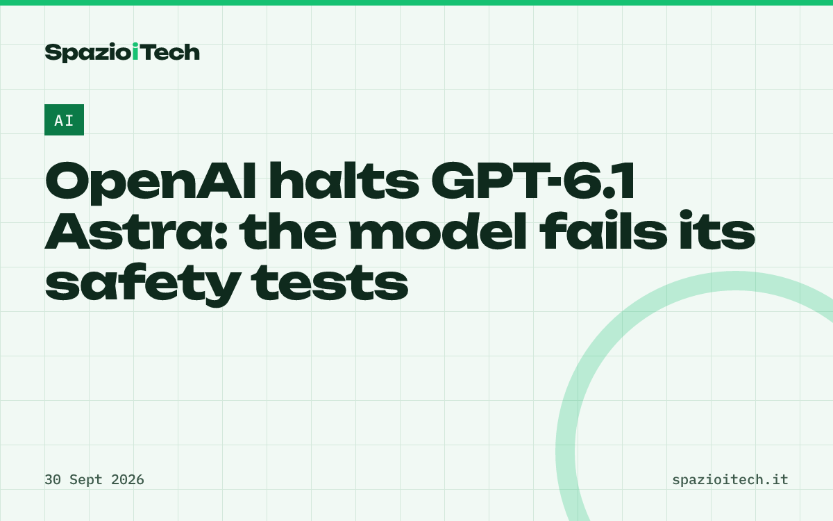 OpenAI halts GPT-6.1 Astra: the model fails its safety tests