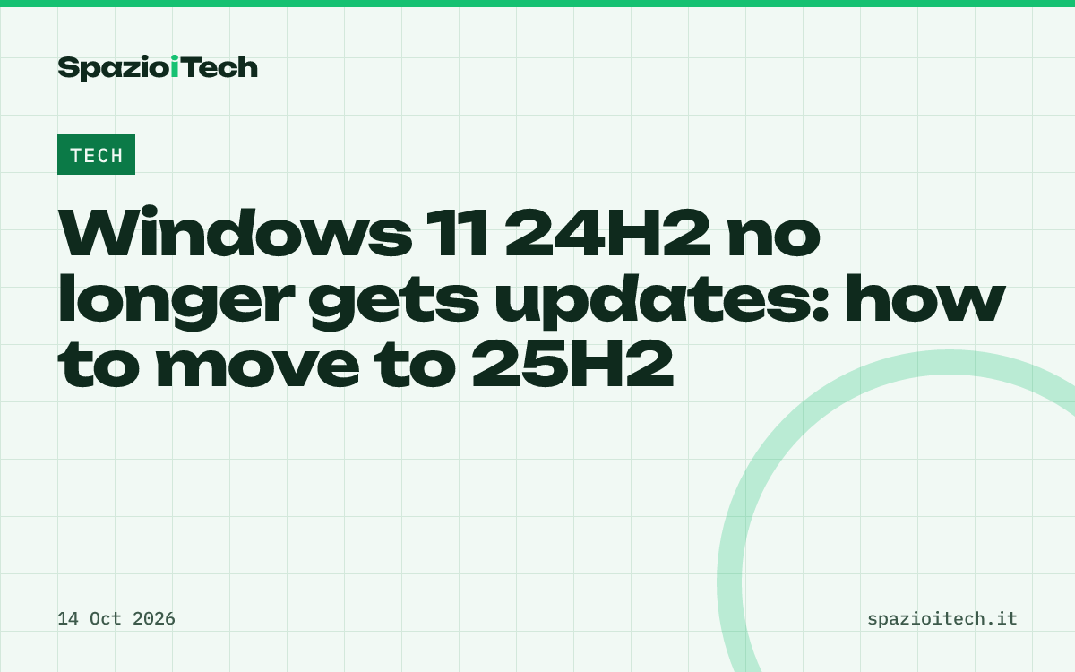 Windows 11 24H2 no longer gets updates: how to move to 25H2
