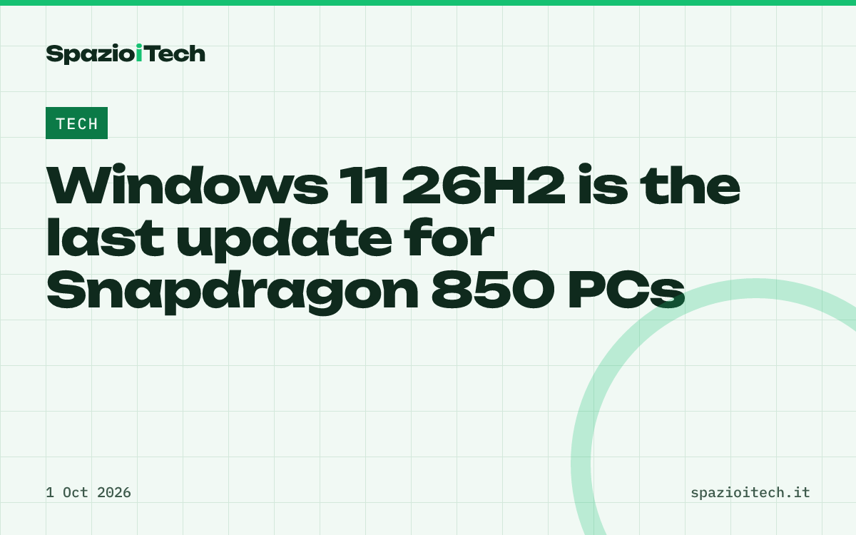 Windows 11 26H2 is the last update for Snapdragon 850 PCs
