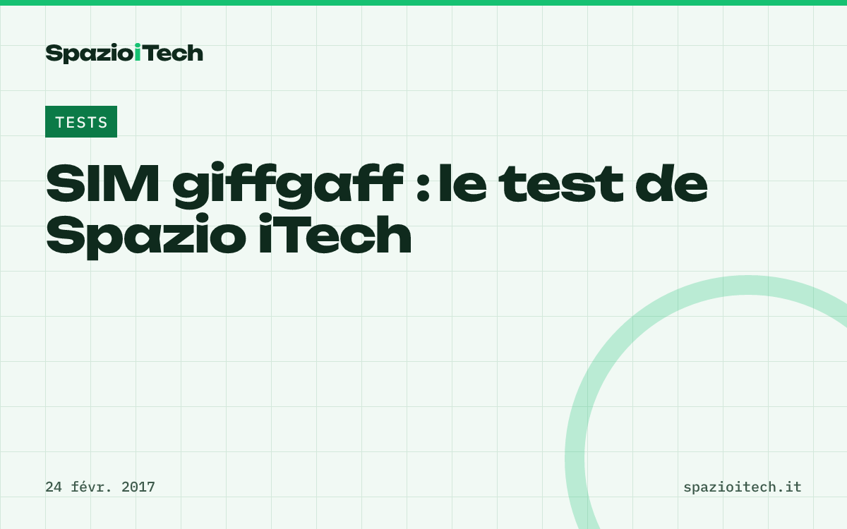 SIM giffgaff : le test de Spazio iTech