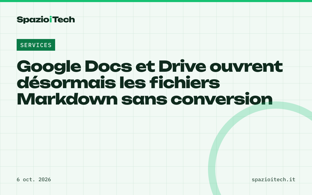 Google Docs et Drive ouvrent désormais les fichiers Markdown sans conversion
