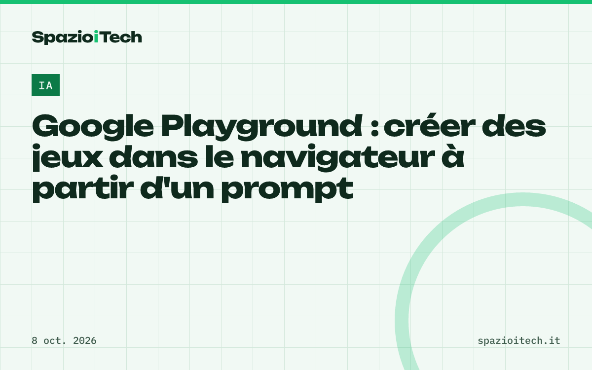 Google Playground : créer des jeux dans le navigateur à partir d'un prompt