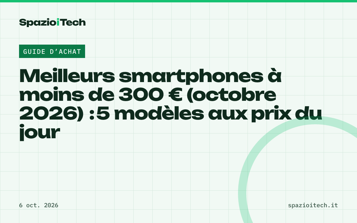 Meilleurs smartphones à moins de 300 € (octobre 2026) : 5 modèles aux prix du jour