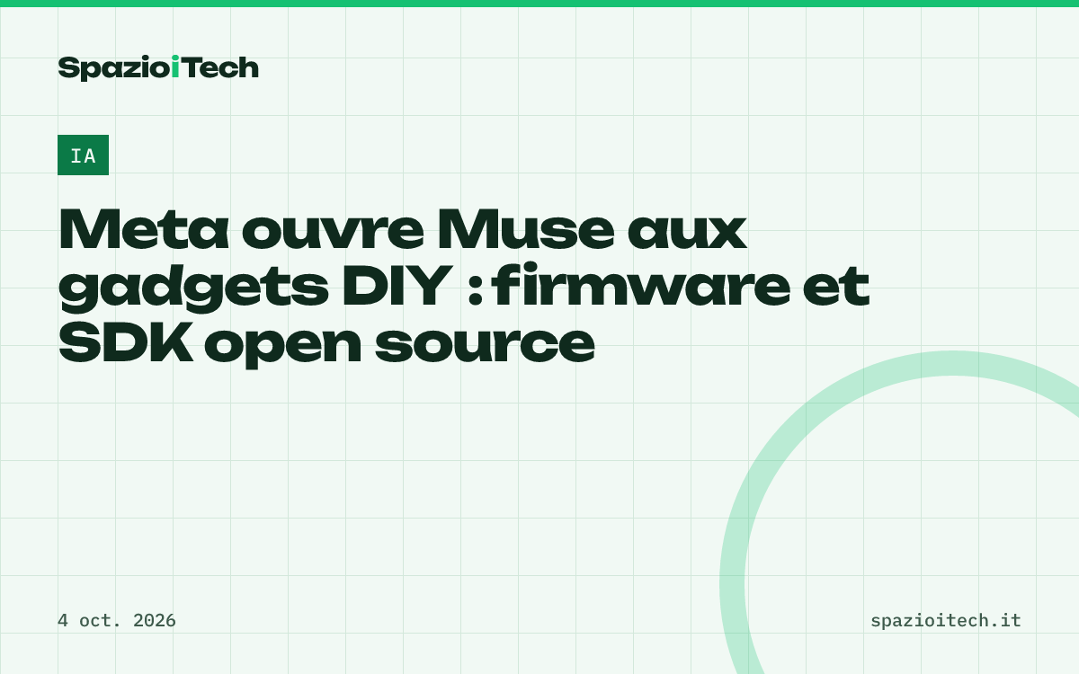 Meta ouvre Muse aux gadgets DIY : firmware et SDK open source