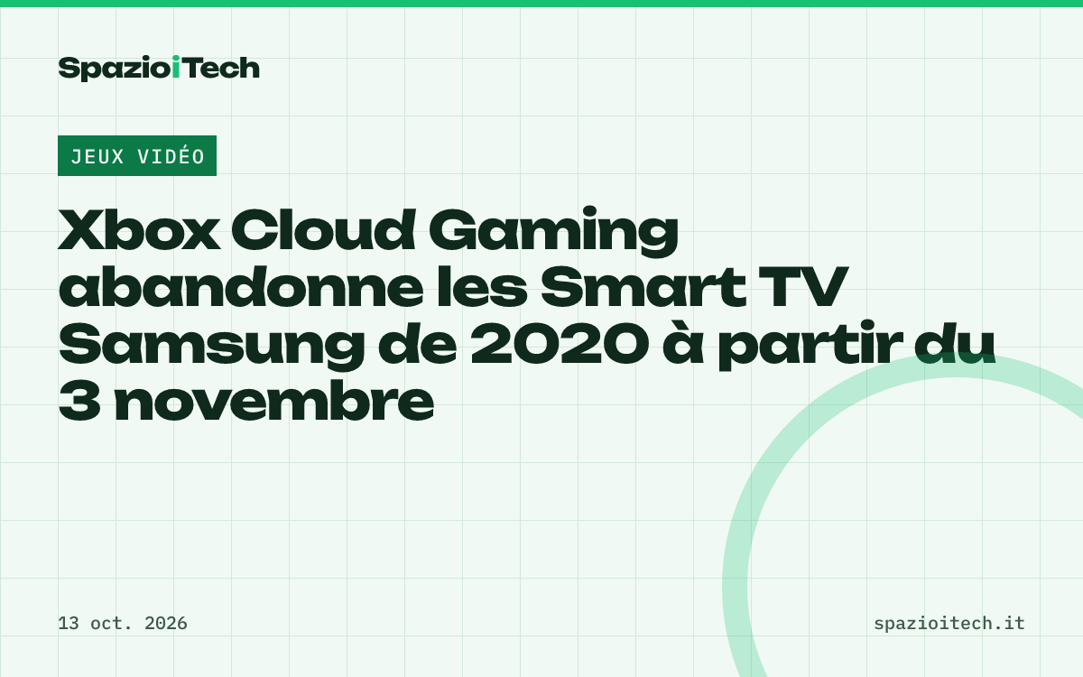 Xbox Cloud Gaming abandonne les Smart TV Samsung de 2020 à partir du 3 novembre
