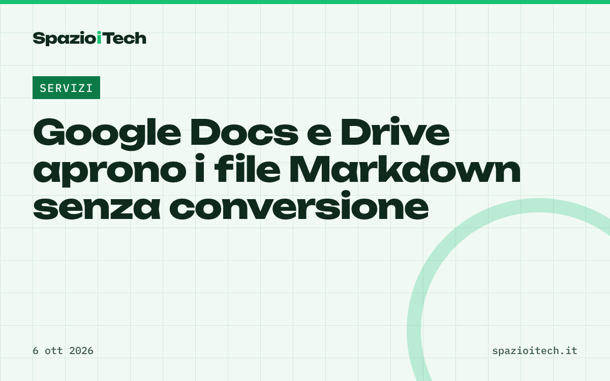 Google Docs e Drive aprono i file Markdown senza conversione
