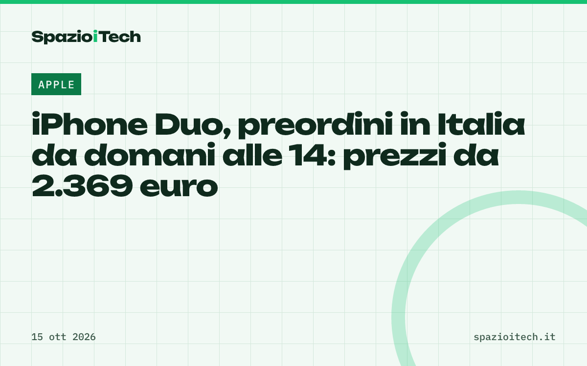 iPhone Duo, preordini in Italia da domani alle 14: prezzi da 2.369 euro