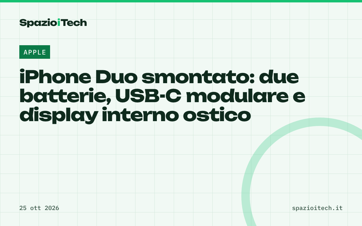 iPhone Duo smontato: due batterie, USB-C modulare e display interno ostico