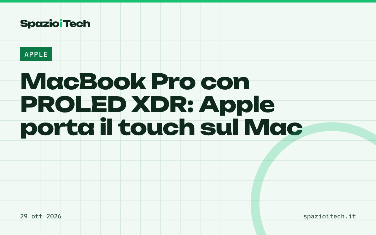 MacBook Pro con PROLED XDR: Apple porta il touch sul Mac
