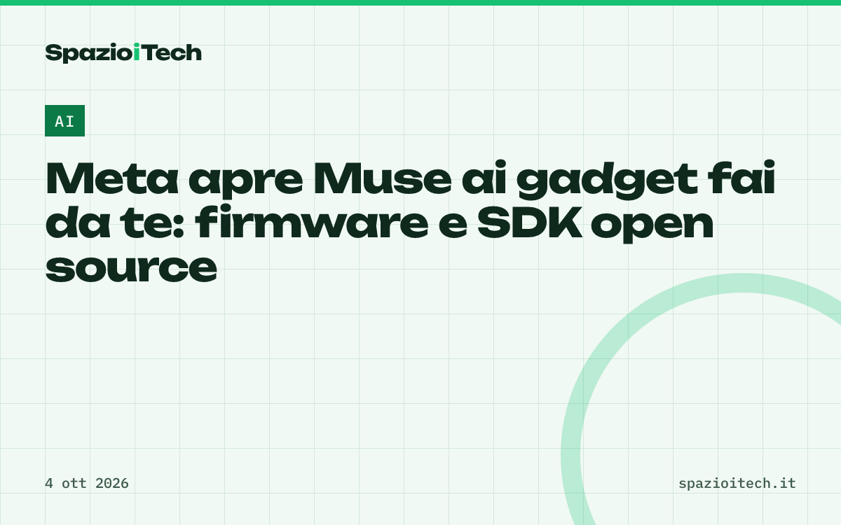 Meta apre Muse ai gadget fai da te: firmware e SDK open source