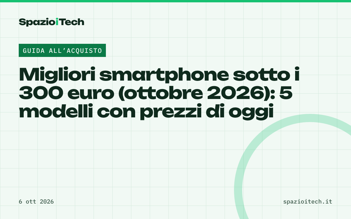 Migliori smartphone sotto i 300 euro (ottobre 2026): 5 modelli con prezzi di oggi