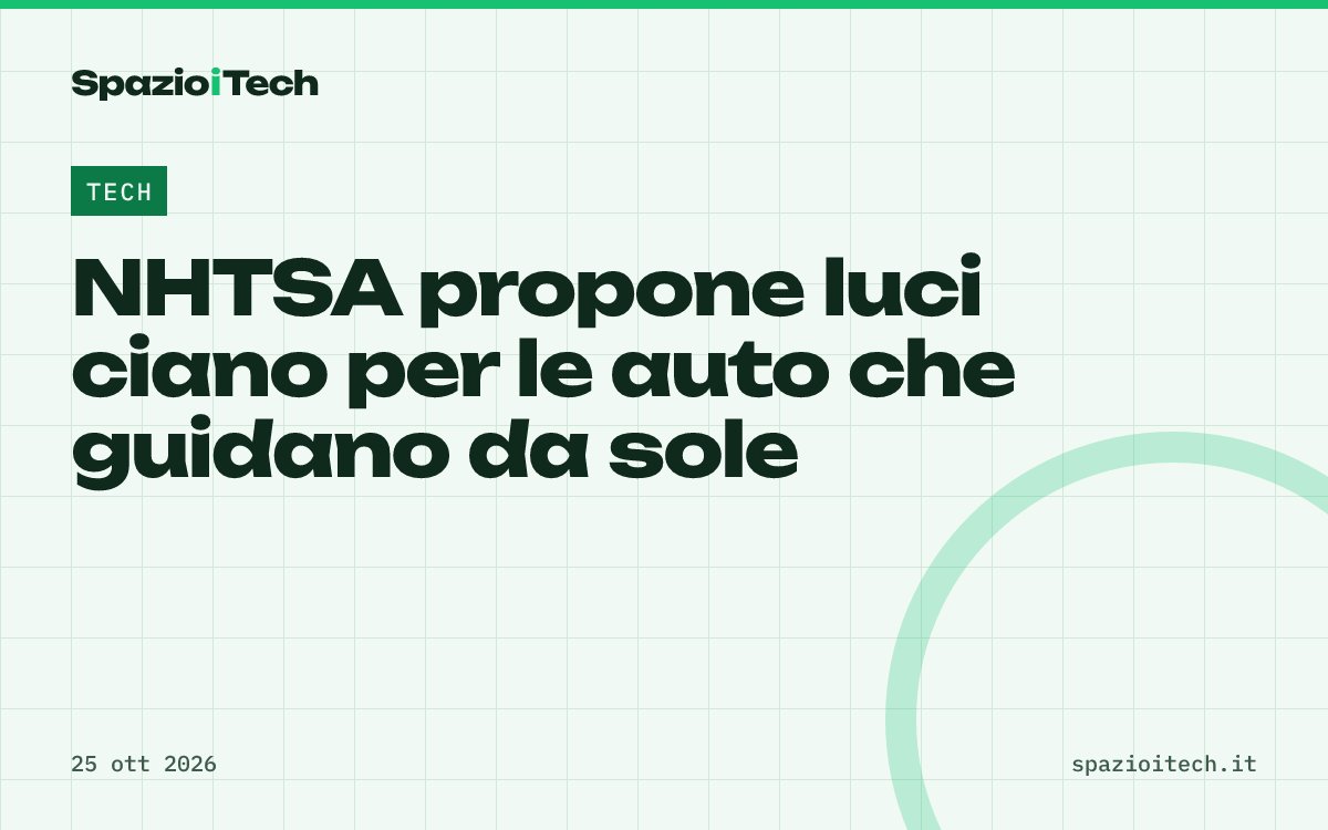 NHTSA propone luci ciano per le auto che guidano da sole
