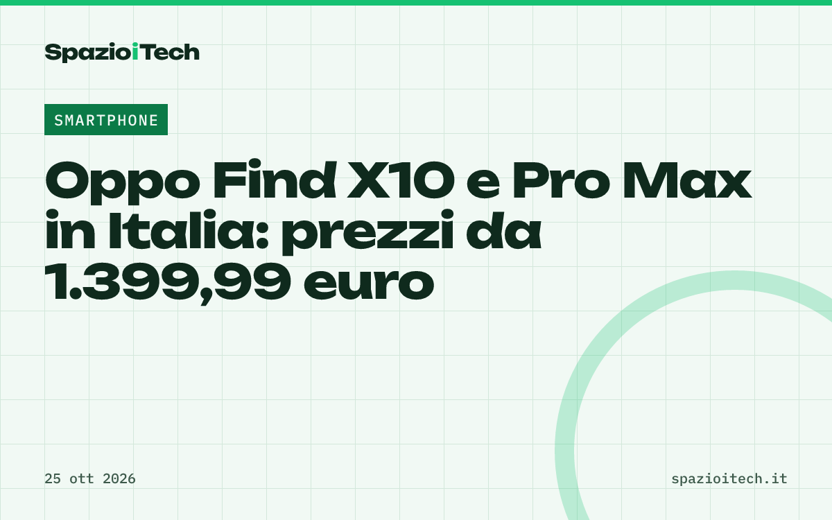 Oppo Find X10 e Pro Max in Italia: prezzi da 1.399,99 euro
