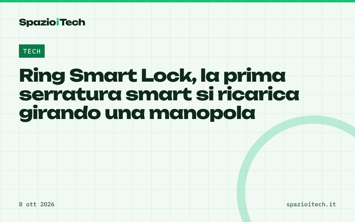 Ring Smart Lock, la prima serratura smart si ricarica girando una manopola