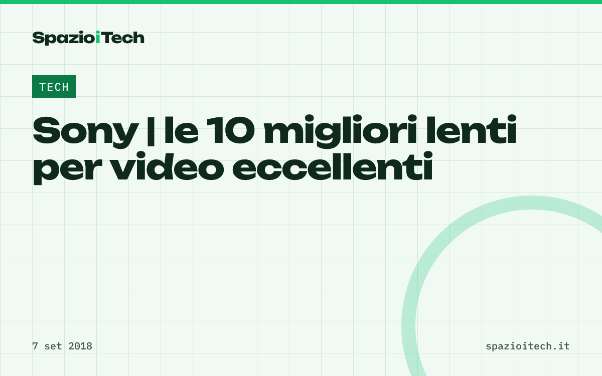 Sony | le 10 migliori lenti per video eccellenti