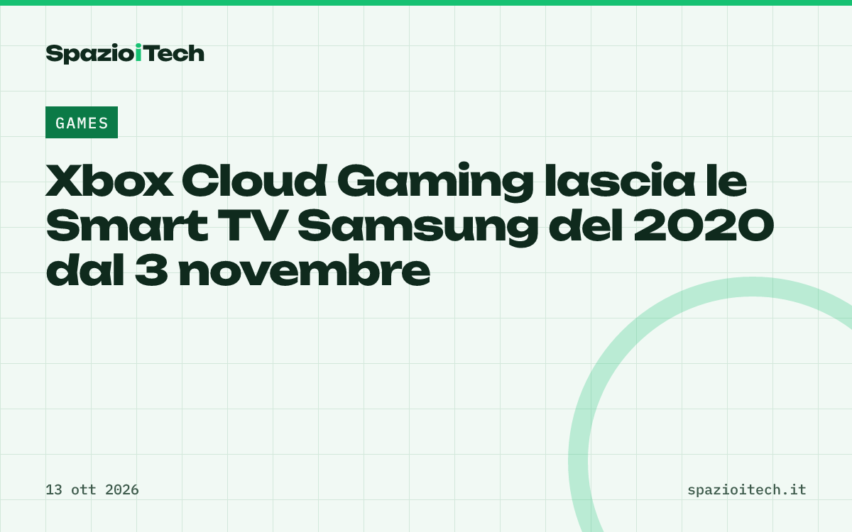 Xbox Cloud Gaming lascia le Smart TV Samsung del 2020 dal 3 novembre