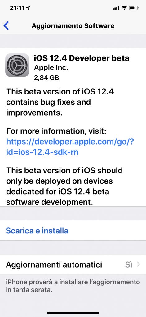 iOS Beta Developer 1