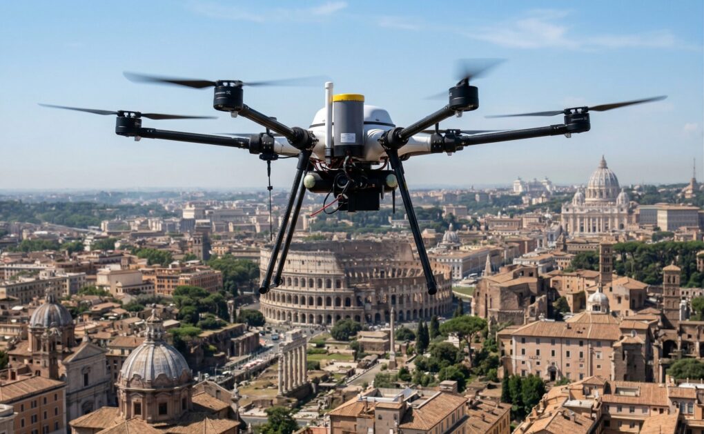 Roma: primo drone cargo autorizzato sui centri urbani nel 2026