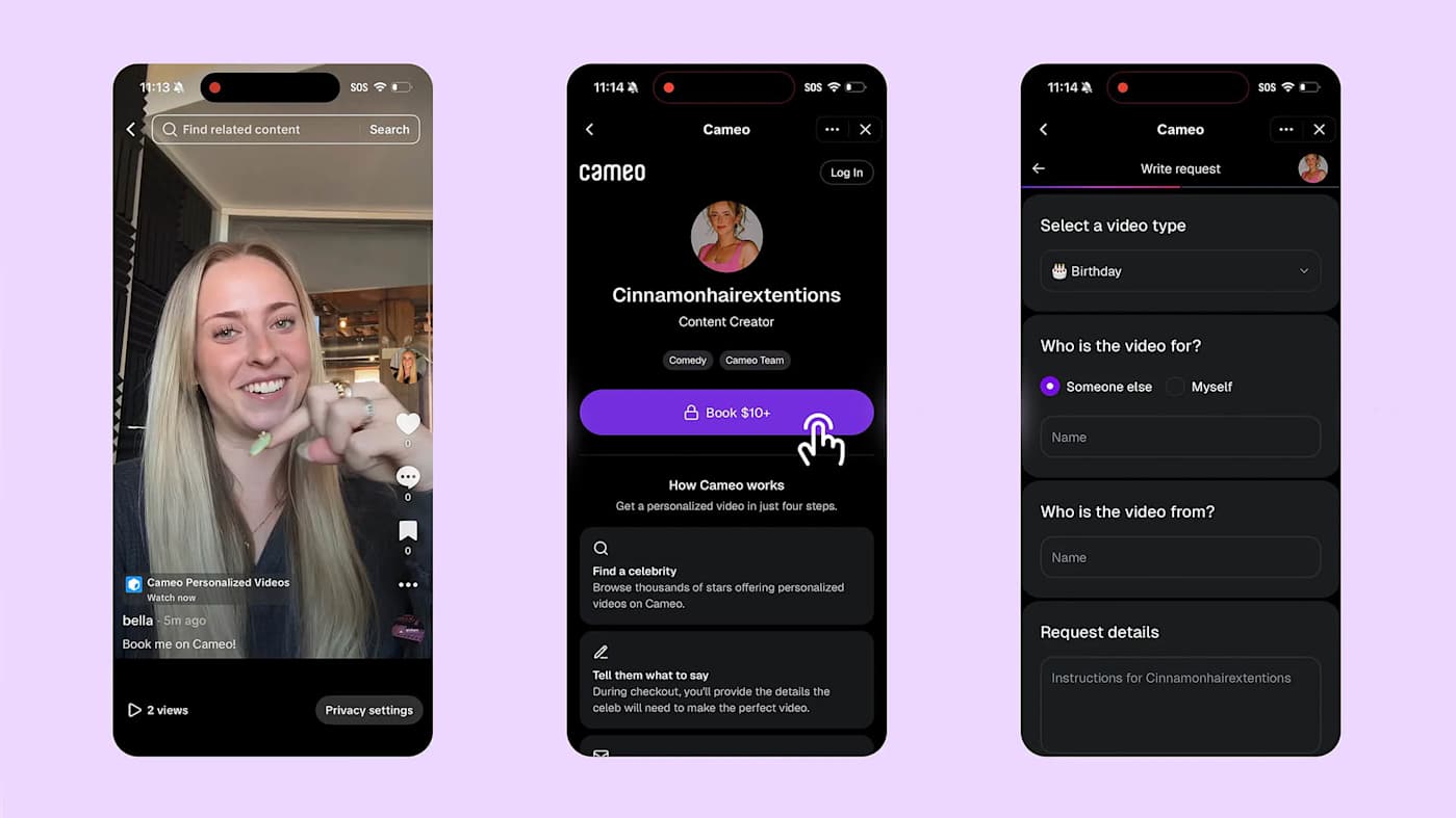 TikTok e Cameo insieme: i creator guadagnano di più