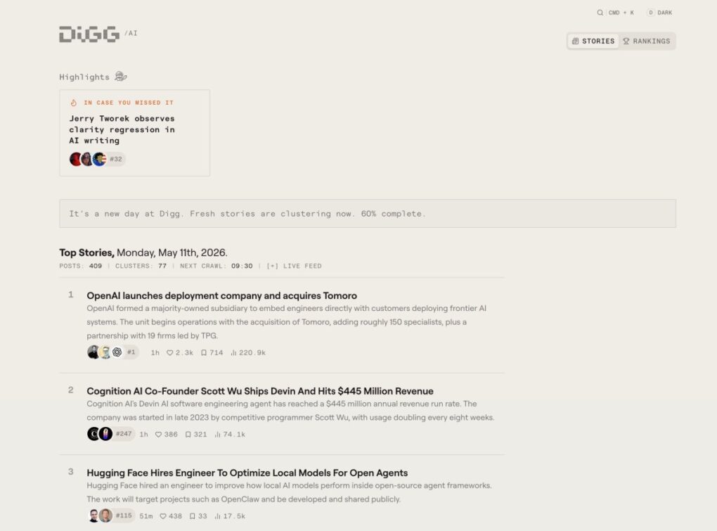 Digg 2026: L'AI salverà l'aggregazione di notizie?