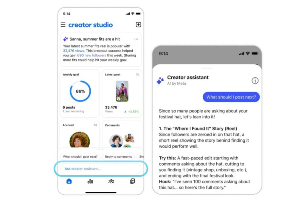 Meta rilancia Creator Studio come app AI