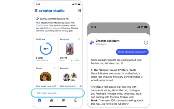 Meta rilancia Creator Studio come app AI