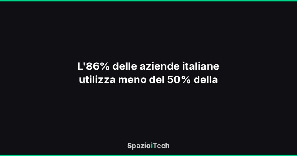 L'86% delle aziende italiane utilizza meno del 50% della