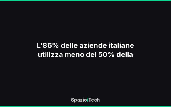 L'86% delle aziende italiane utilizza meno del 50% della