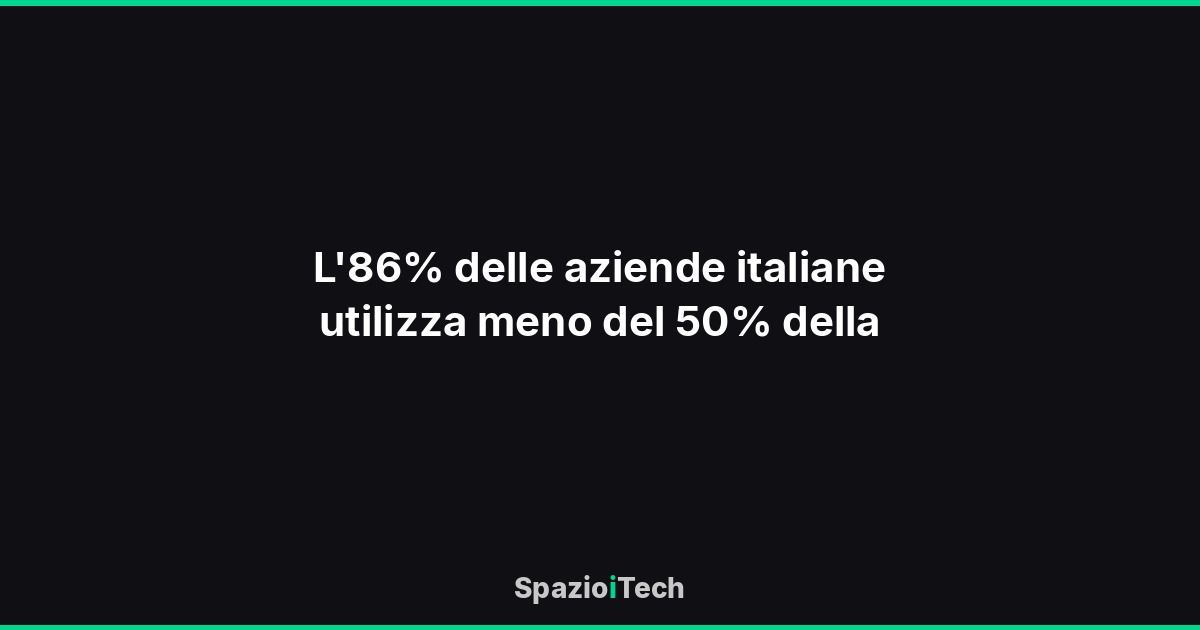 L'86% delle aziende italiane utilizza meno del 50% della
