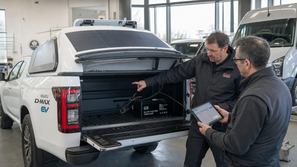 Pickup elettriche: Isuzu D-Max EV con pannelli solari