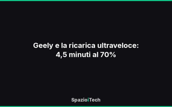 Geely e la ricarica ultraveloce: 4,5 minuti al 70%